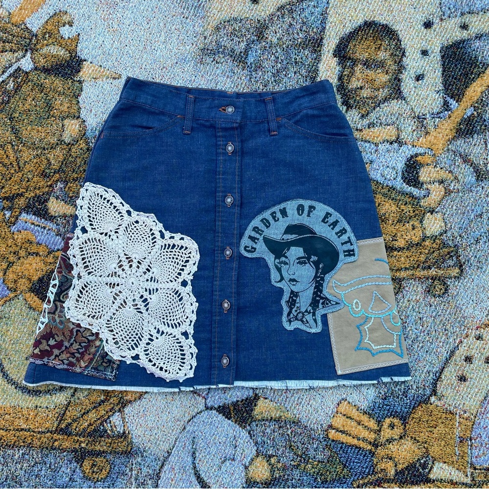 Vintage 70s orange tab Levi’s jean skirt